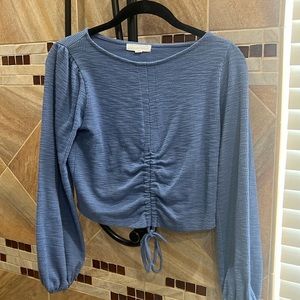 Blue long sleeve crop top!